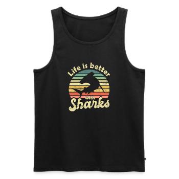 Hai Hammerhai - Männer Premium Bio Tank Top - Schwarz - Vorne - AI Model Male 178 light (178cm)