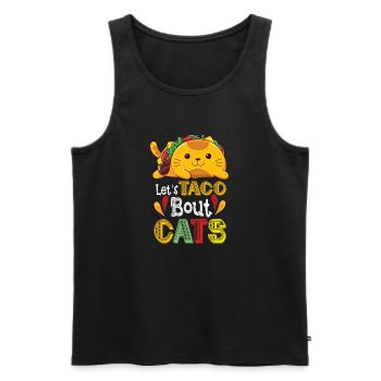 Let's Taco Bout Cats Catlover - Men's Premium Organic Tank Top - black - Front - AI Model Male 178 light (178cm)