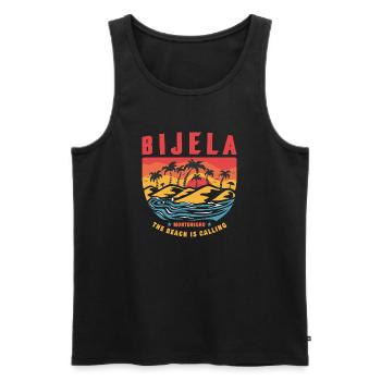Bijela Montenegro Palmen Strand Design - Männer Premium Bio Tank Top - Schwarz - Vorne - AI Model Male 178 light (178cm)