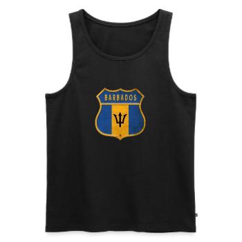 Barbados Wappen Flaggen Design - Männer Premium Bio Tank Top - Schwarz - Vorne - AI Model Male 178 light (178cm)