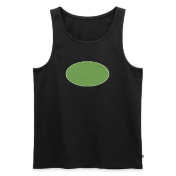 Fond ovale vert sale - Débardeur bio Premium Homme - noir - Devant - AI Model Male 178 light (178cm)