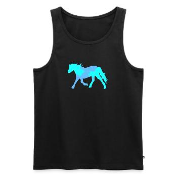 Cool Cheval Cheval Idiot Chevaux Islandais Amour Cheval - Débardeur bio Premium Homme - noir - Devant - Michal (187cm)