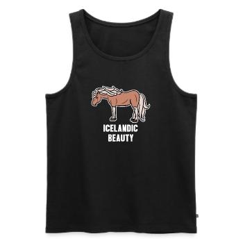 Islandpferde Cool Pferde Statement Pferdefan - Männer Premium Bio Tank Top - Schwarz - Vorne - AI Model Male 178 light (178cm)