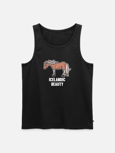 Islandpferde Cool Pferde Statement Pferdefan - Männer Premium Bio Tank Top - Schwarz