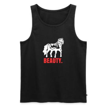 Chevaux islandais chevaux disant cheval amour amoureux des chevaux - Débardeur bio Premium Homme - noir - Devant - Michal (187cm)
