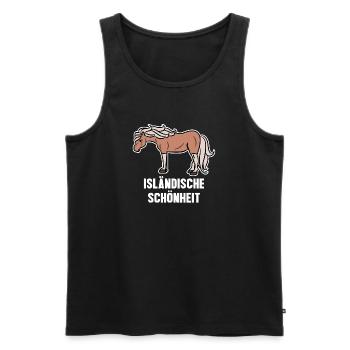 Islandpferde Pferdenarr Pferdeliebe Statement - Männer Premium Bio Tank Top - Schwarz - Vorne - Michal (187cm)