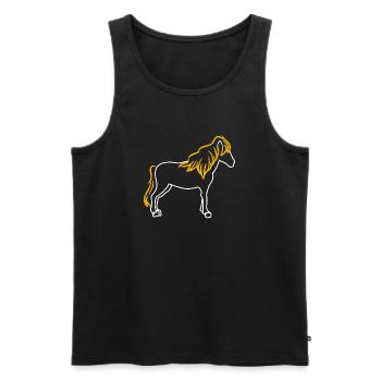 Pferde Isländer Hengst Araber Islandpferde - Männer Premium Bio Tank Top - Schwarz - Vorne - AI Model Male 178 light (178cm)