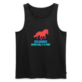 Islandpferde Pony Statement Isländer Pferdenarr - Männer Premium Bio Tank Top - Schwarz - Vorne - Michal (187cm)