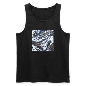 Marble meets gold Marble gold texture - Men's Premium Organic Tank Top - black - Front - AI Model Male 178 light (178cm)