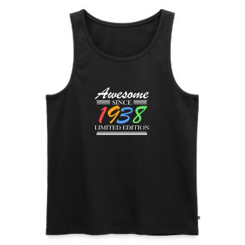 1938 - Jahrgang 1938 - Fantastisch seit 1938 - Männer Premium Bio Tank Top - Schwarz - Vorne - AI Model Male 178 light (178cm)