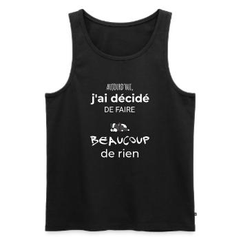 Cadeau humour chien homme ou femme - Débardeur bio Premium Homme - noir - Devant - Michal (187cm)
