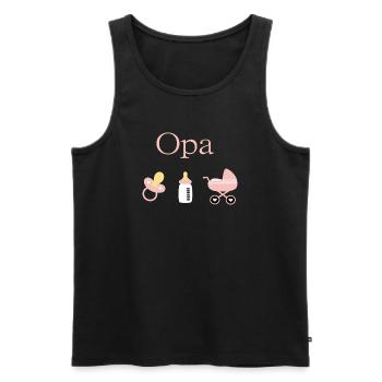 Opa 2026 Geburt Mädchen Vorlage personalisierbar - Männer Premium Bio Tank Top - Schwarz - Vorne - AI Model Male 178 light (178cm)