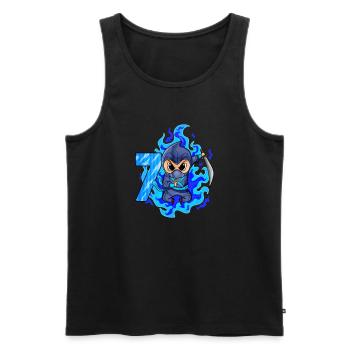 7th birthday boy 7 years old ninja - Men's Premium Organic Tank Top - black - Front - AI Model Male 178 light (178cm)