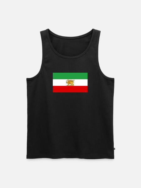 Lion and Sun Iran Flag - Men's Premium Organic Tank Top - black