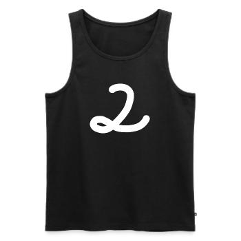 2 Number two white - Men's Premium Organic Tank Top - black - Front - AI Model Male 178 light (178cm)