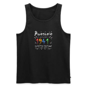 1941 - Jahrgang 1941 - Fantastisch seit 1941 - Männer Premium Bio Tank Top - Schwarz - Vorne - AI Model Male 178 light (178cm)