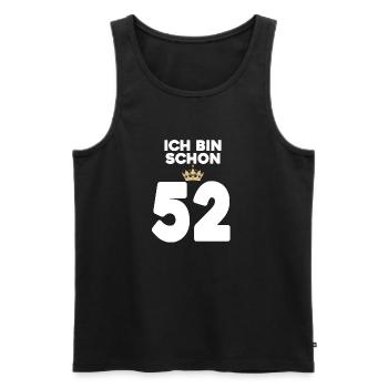 52. Geburtstag Geschenk - 52 Jahre mit Krone - Männer Premium Bio Tank Top - Schwarz - Vorne - Michal (187cm)