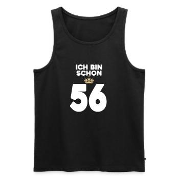 56. Geburtstag Geschenk - 56 Jahre mit Krone - Männer Premium Bio Tank Top - Schwarz - Vorne - Michal (187cm)