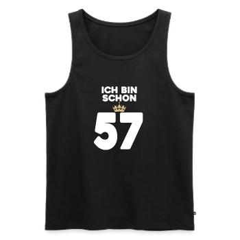 57. Geburtstag Geschenk - 57 Jahre mit Krone - Männer Premium Bio Tank Top - Schwarz - Vorne - Michal (187cm)