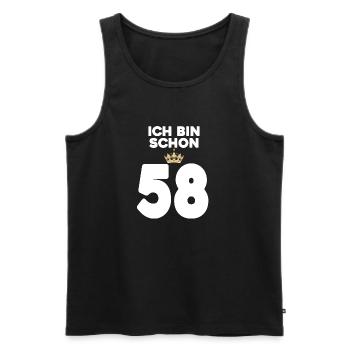58. Geburtstag Geschenk - 58 Jahre mit Krone - Männer Premium Bio Tank Top - Schwarz - Vorne - Michal (187cm)