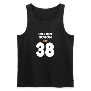 34. Geburtstag Geschenk - 34 Jahre mit Krone - Männer Premium Bio Tank Top - Schwarz - Vorne - Michal (187cm)