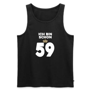 59. Geburtstag Geschenk - 59 Jahre mit Krone - Männer Premium Bio Tank Top - Schwarz - Vorne - Michal (187cm)