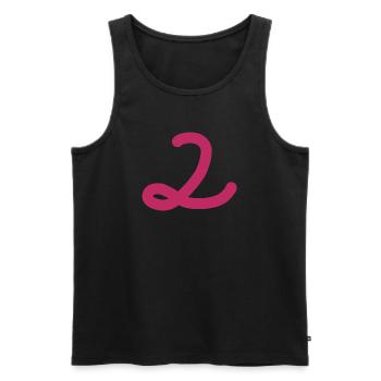 2 Number two pink number pink - Men's Premium Organic Tank Top - black - Front - AI Model Male 178 light (178cm)