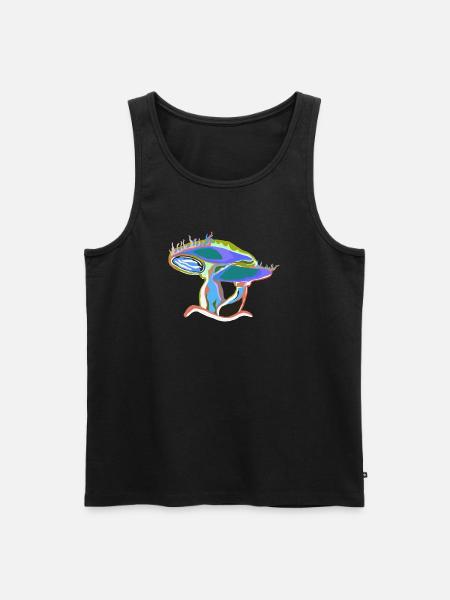 Bunter Pilztraum - Männer Premium Bio Tank Top - Schwarz