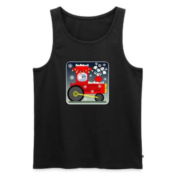 Fußball Lokomotive MAUS - Männer Premium Bio Tank Top - Schwarz - Vorne - Michal (187cm)