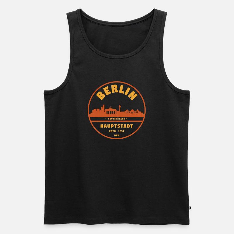 Berliner Hauptstadtsilhouette - Männer Premium Bio Tank Top - Schwarz
