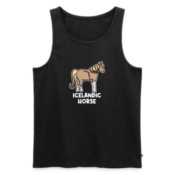 Pferdeliebe Pferde Pferdefan Islandpferde Spruch - Männer Premium Bio Tank Top - Schwarz - Vorne - AI Model Male 178 light (178cm)