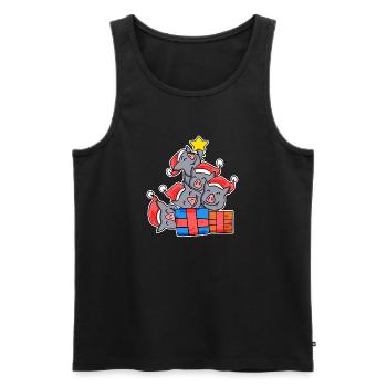 Bats Christmas Christmas Tree Bat - Men's Premium Organic Tank Top - black - Front - Michal (187cm)
