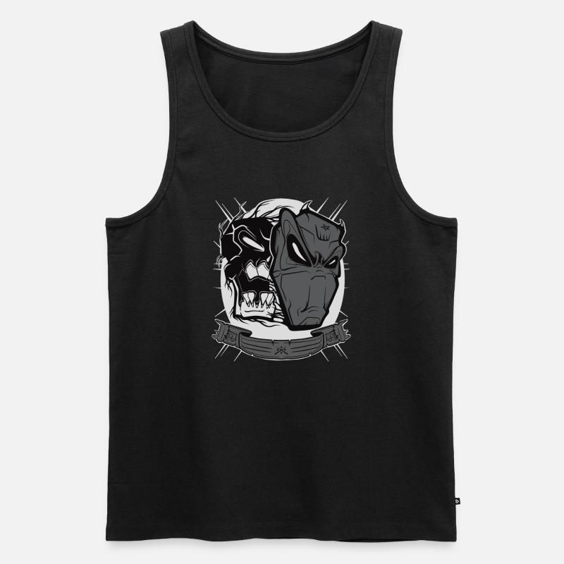 Devil mask - Männer Premium Bio Tank Top - Schwarz