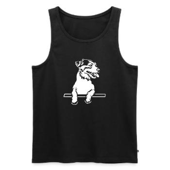 Jack Russell Terrier "Black Edition" - Men's Premium Organic Tank Top - black - Front - Michal (187cm)