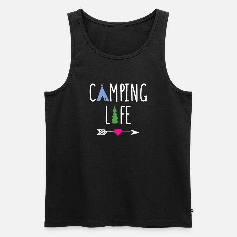 Campingleben - Männer Premium Bio Tank Top - Schwarz