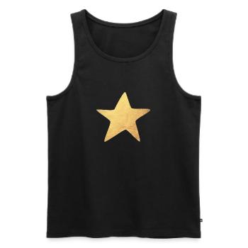 Stern Gold Weihnachten Symbol Luxus Deko exklusiv - Männer Premium Bio Tank Top - Schwarz - Vorne - Michal (187cm)