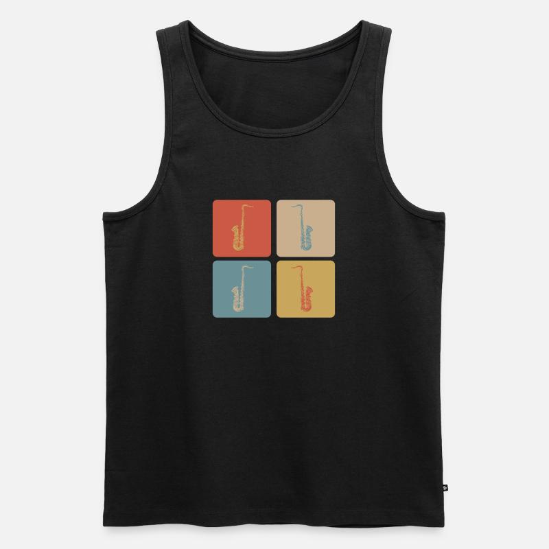 Saxophone Design - Männer Premium Bio Tank Top - Schwarz