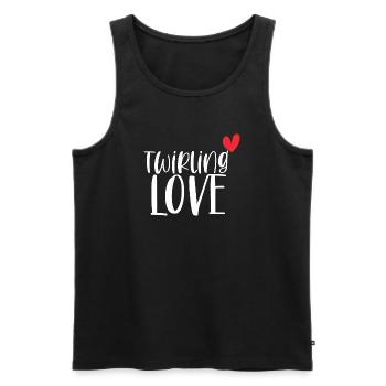 Twirling Love Baton Sport Cadeau - Débardeur bio Premium Homme - noir - Devant - AI Model Male 178 light (178cm)