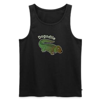 Dogodile Dog Crocodile Design - Men's Premium Organic Tank Top - black - Front - Michal (187cm)