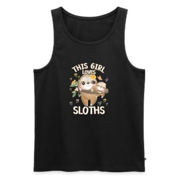 Dieses Maedchen Liebt Faultiere - Männer Premium Bio Tank Top - Schwarz - Vorne - AI Model Male 178 light (178cm)