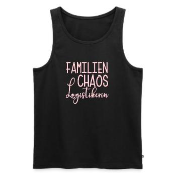 Familien Chaos Logistikerin - MAMA - OMA - Männer Premium Bio Tank Top - Schwarz - Vorne - Michal (187cm)