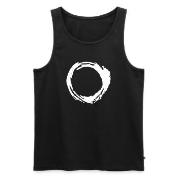 Circle brushstroke brush white - Men's Premium Organic Tank Top - black - Front - AI Model Male 178 light (178cm)