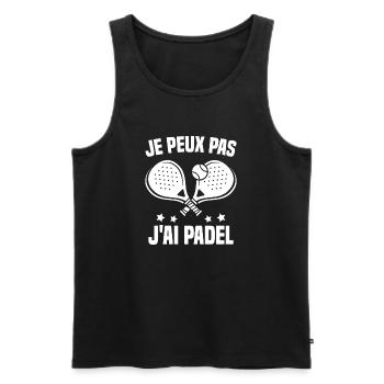 Je Peux Pas J'Ai Padel Joueur De Padel Padeliste - Débardeur bio Premium Homme - noir - Devant - Michal (187cm)