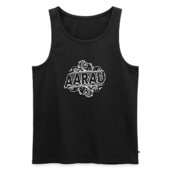 Aarau - Für Aarauer aus dem Aargau - Männer Premium Bio Tank Top - Schwarz - Vorne - AI Model Male 178 light (178cm)