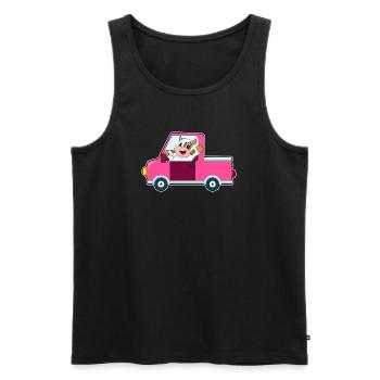 Kuh Auto - Männer Premium Bio Tank Top - Schwarz - Vorne - AI Model Male 178 light (178cm)
