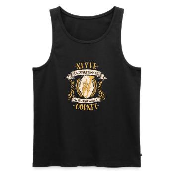 Kornett Musiker Instrument Blasmusik Geschenk - Männer Premium Bio Tank Top - Schwarz - Vorne - Michal (187cm)