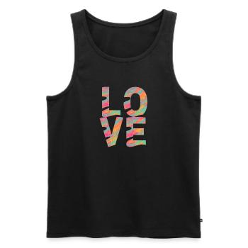 LOVE - Men's Premium Organic Tank Top - black - Front - AI Model Male 178 light (178cm)