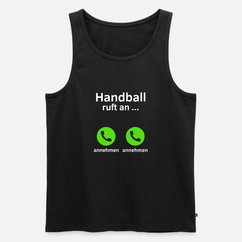 Handball ruft an - annehmen oder annehmen? - Männer Premium Bio Tank Top - Schwarz