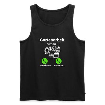 Gartenarbeit ruft an - annehmen oder annehmen? - Männer Premium Bio Tank Top - Schwarz - Vorne - AI Model Male 178 light (178cm)