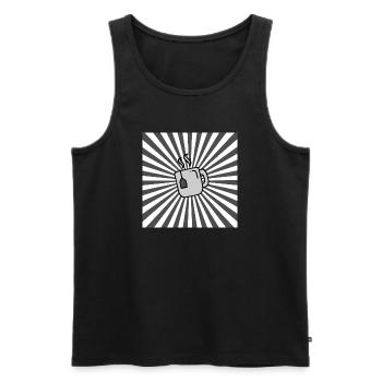 Sunburst Tea tasse de thé gris blanc-lever de soleil - Débardeur bio Premium Homme - noir - Devant - AI Model Male 178 light (178cm)